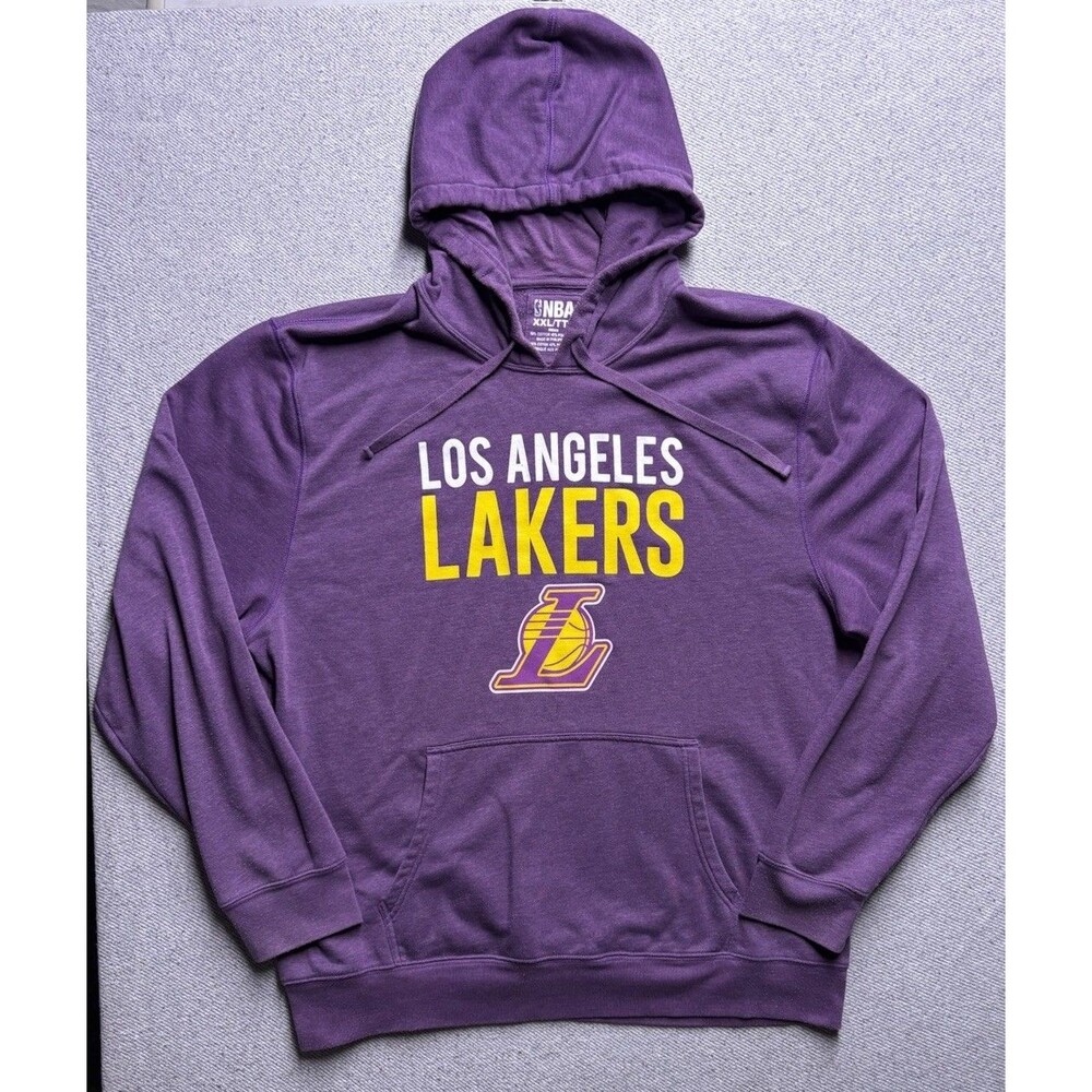 Official NBA Los Angeles Lakers Hoodie Sweatshirt Mens XXL Purple Pullover